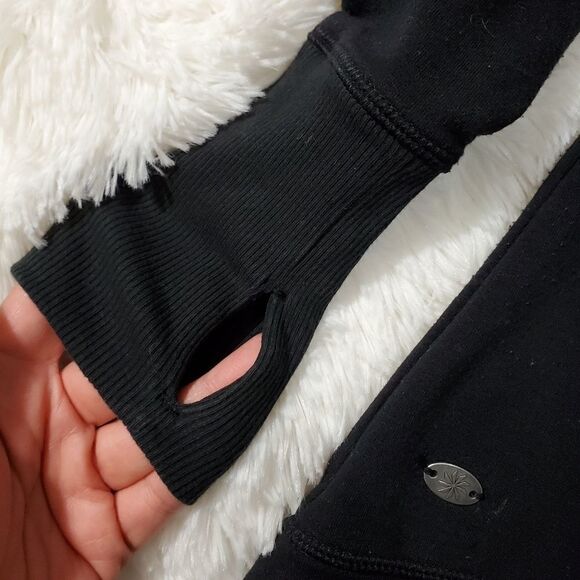 Athleta 24/7 Funnel Neck Sweatshirt Black Warm Fleece Top xxs - Picture 7 of 10